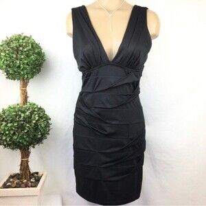 Nikibiki Black Slinky Body Con Bandage Sleeveless Mini Dress L